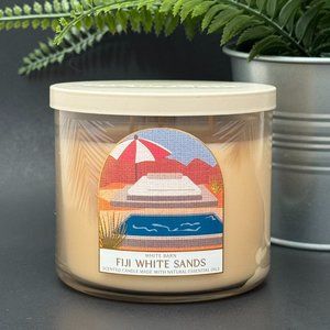 BBW Fiji White Sands White Barn Bath & Body Works 3 Wick Candle